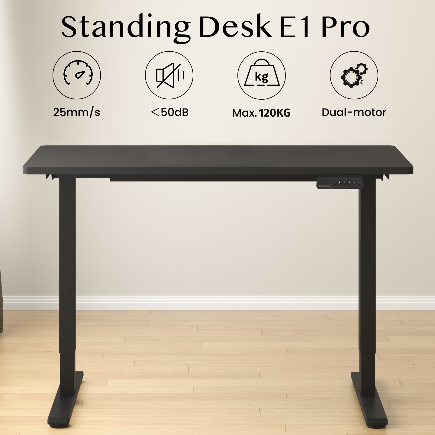FlexiSpot E1 PRO - ორძრავიანი რეგულირებადი მაგიდა