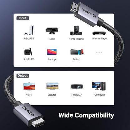 UGREEN 8K HDMI 2.1 Cable 48Gbps 1m - close-up
