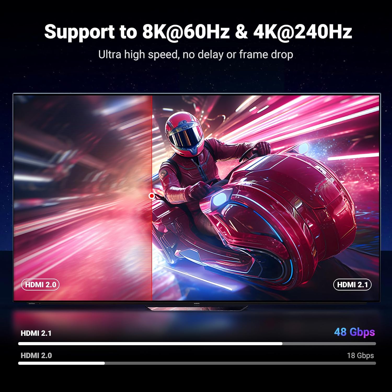UGREEN 8K HDMI 2.1 Cable 48Gbps 1m - front view