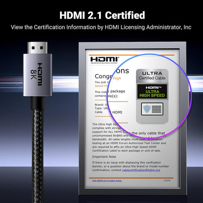 UGREEN 8K HDMI 2.1 Cable 48Gbps 1m - side view