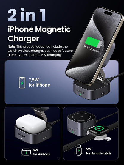 UGREEN MagFlow მაგნიტური პორტაბელური უსადენო დამტენი 