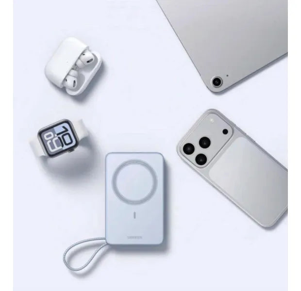  UGREEN 10000mAh 30W MagSafe პორტატიული დამტენი ჩაშენებული კაბელით