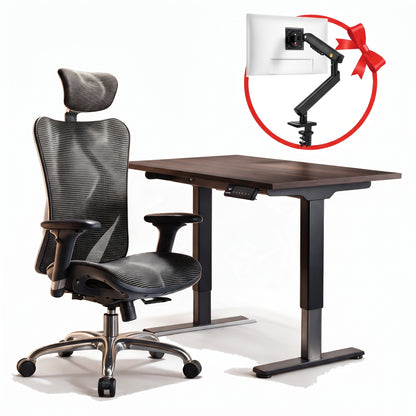 FlexiSpot E1 Pro & Sihoo M57 (Black) - Free Gift NB Smoovex A3