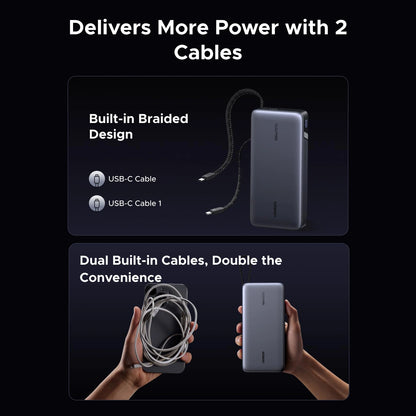 UGREEN 25000mAh 165W Dual‑Cable Power Bank - in use