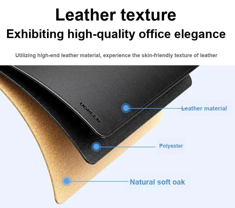 UGREEN PU Leather & Cork Desk Mat (800x400mm)