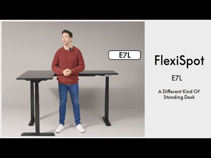 FlexiSpot E7L სამძრავიანი L-ფორმის რეგულირებადი მაგიდა