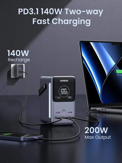 UGREEN 300W 48000mAh Power Bank with Smart Display - detail view